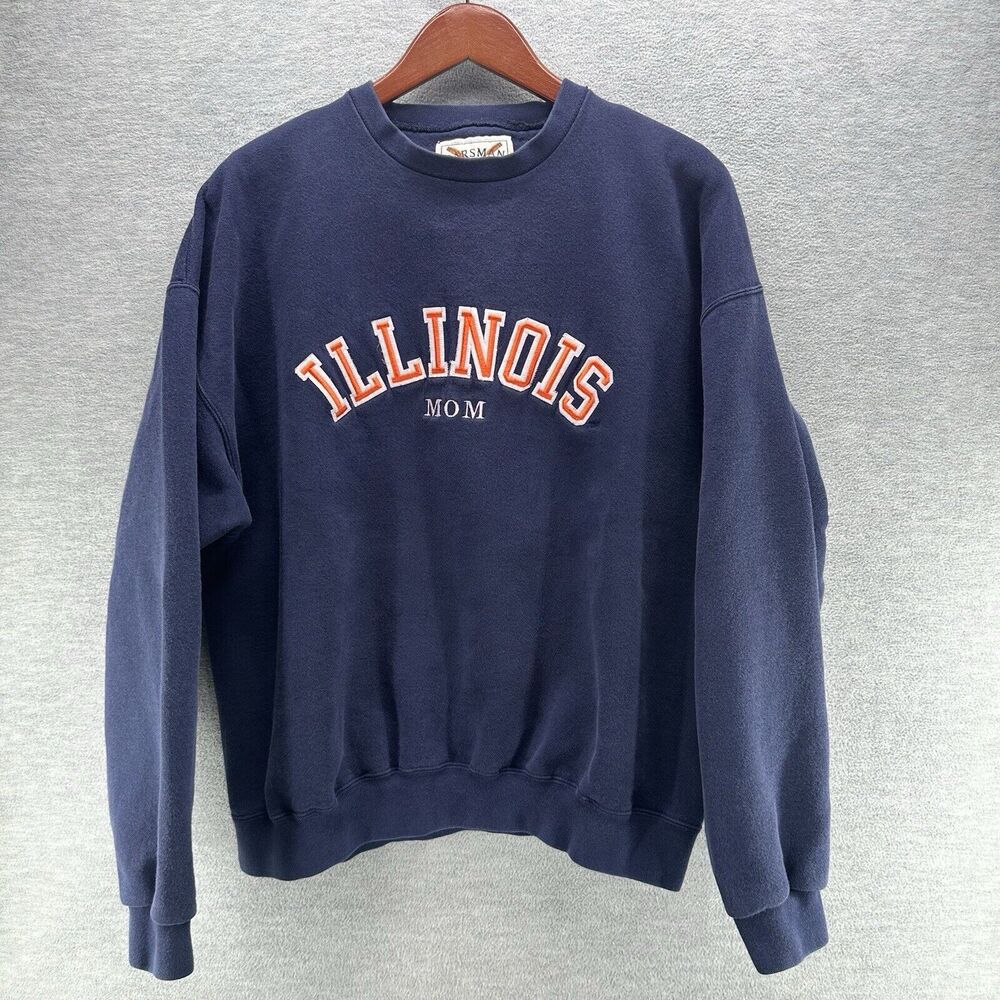 Illinois Mom Navy Blue Crew Neck Sweater